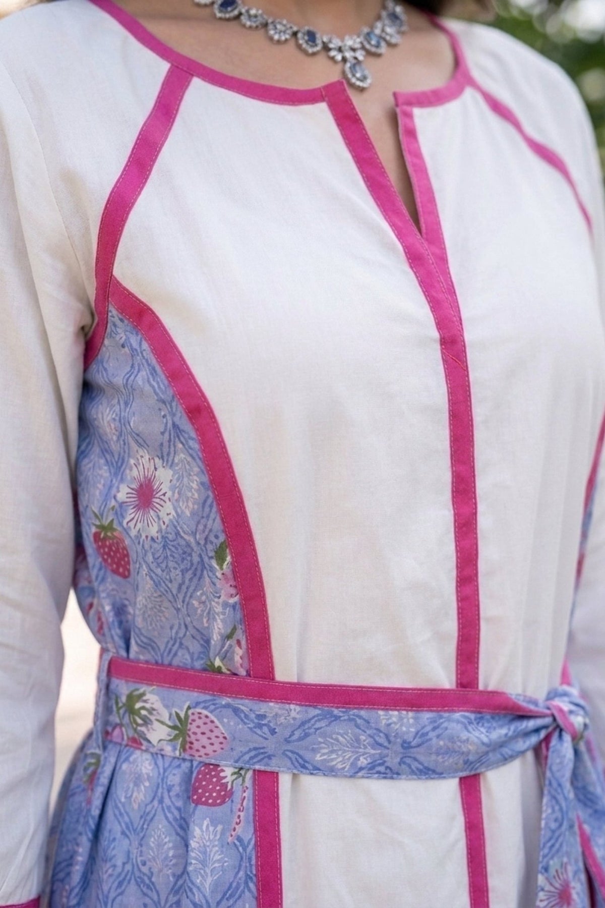 Floral & Strawberry Printed Casual Dress - Freyaa USA & Canada