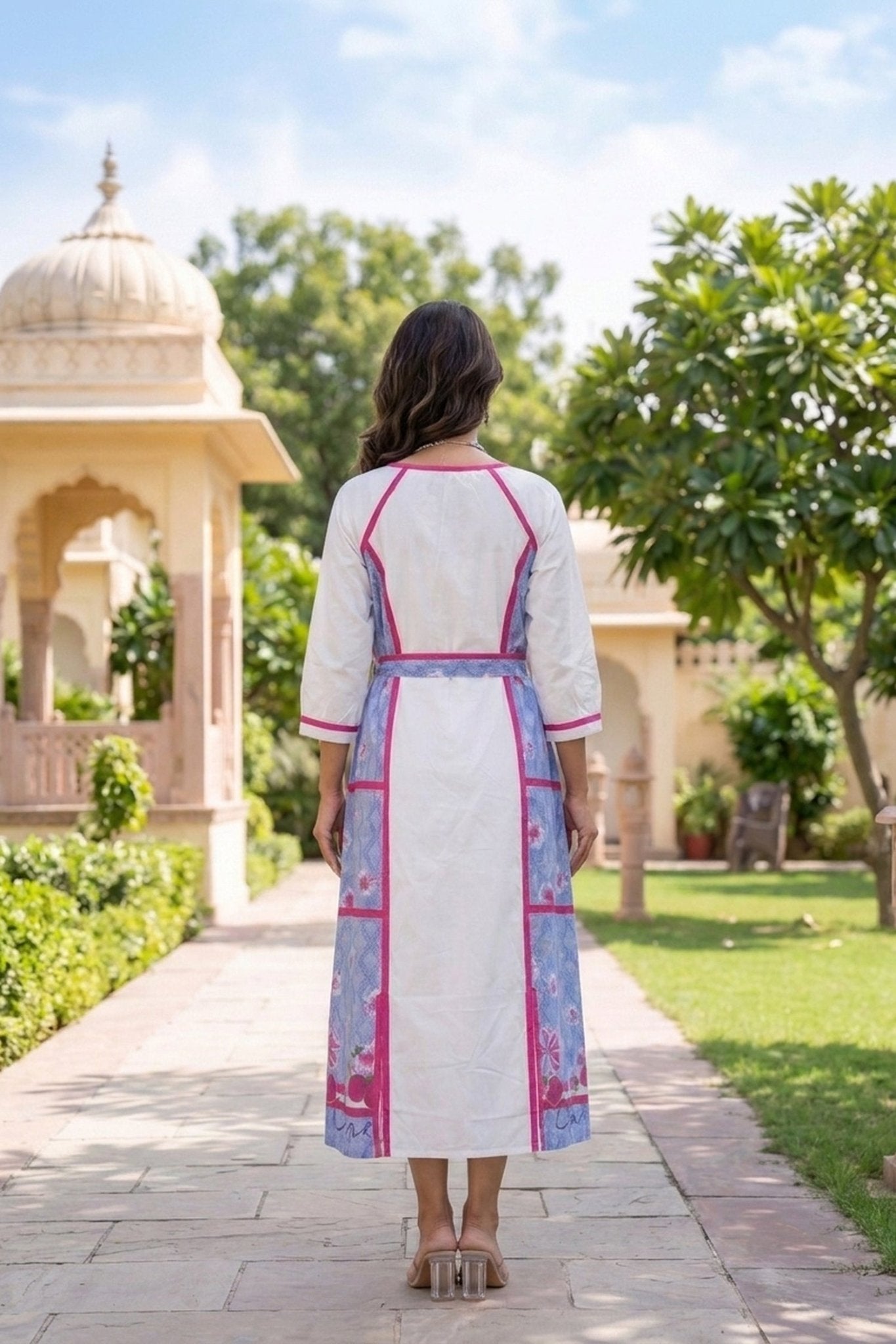 Floral & Strawberry Printed Casual Dress - Freyaa USA & Canada