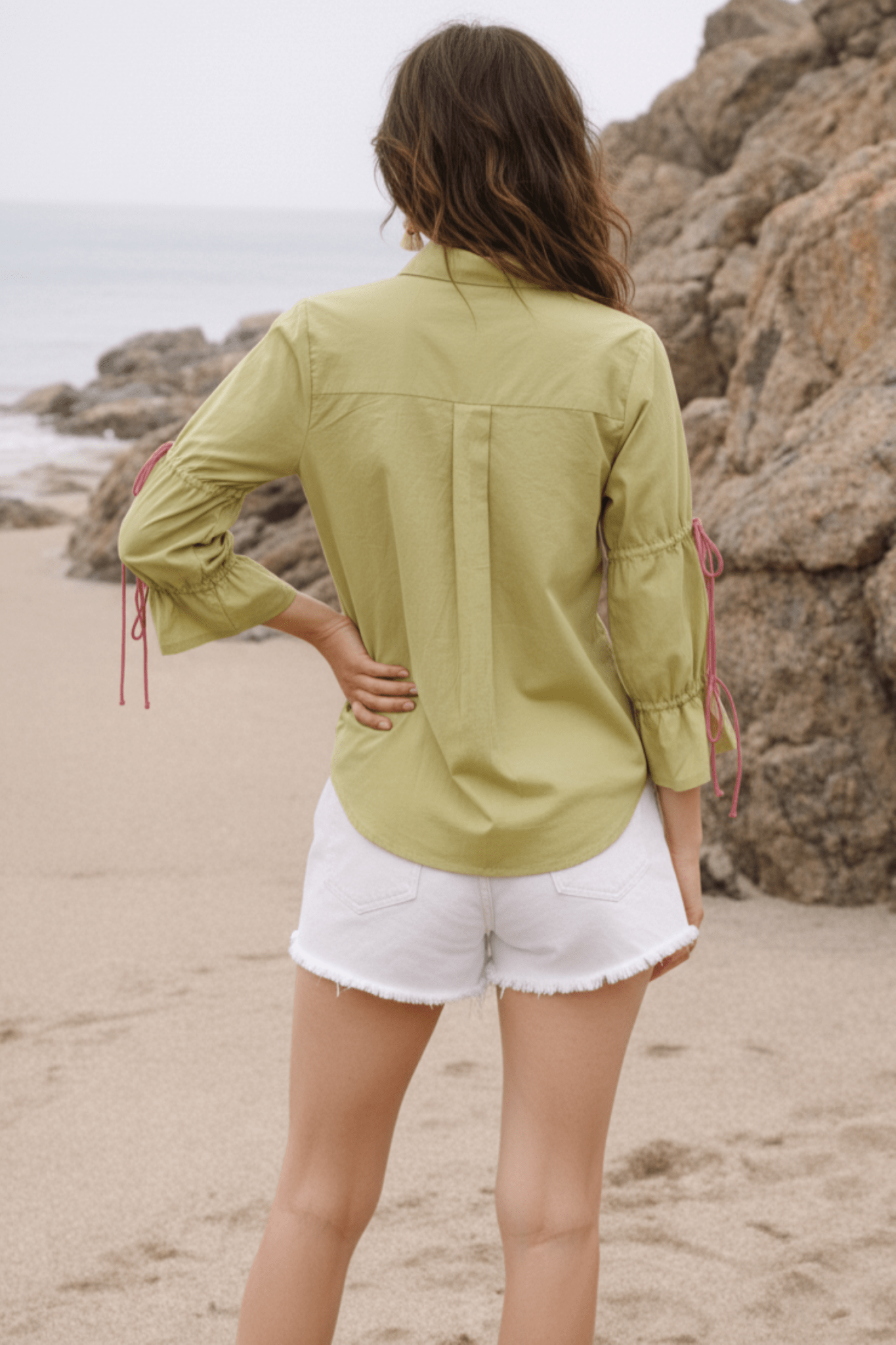 Relaxed Fit Printed Cotton Green Shirt - Freyaa USA & Canada