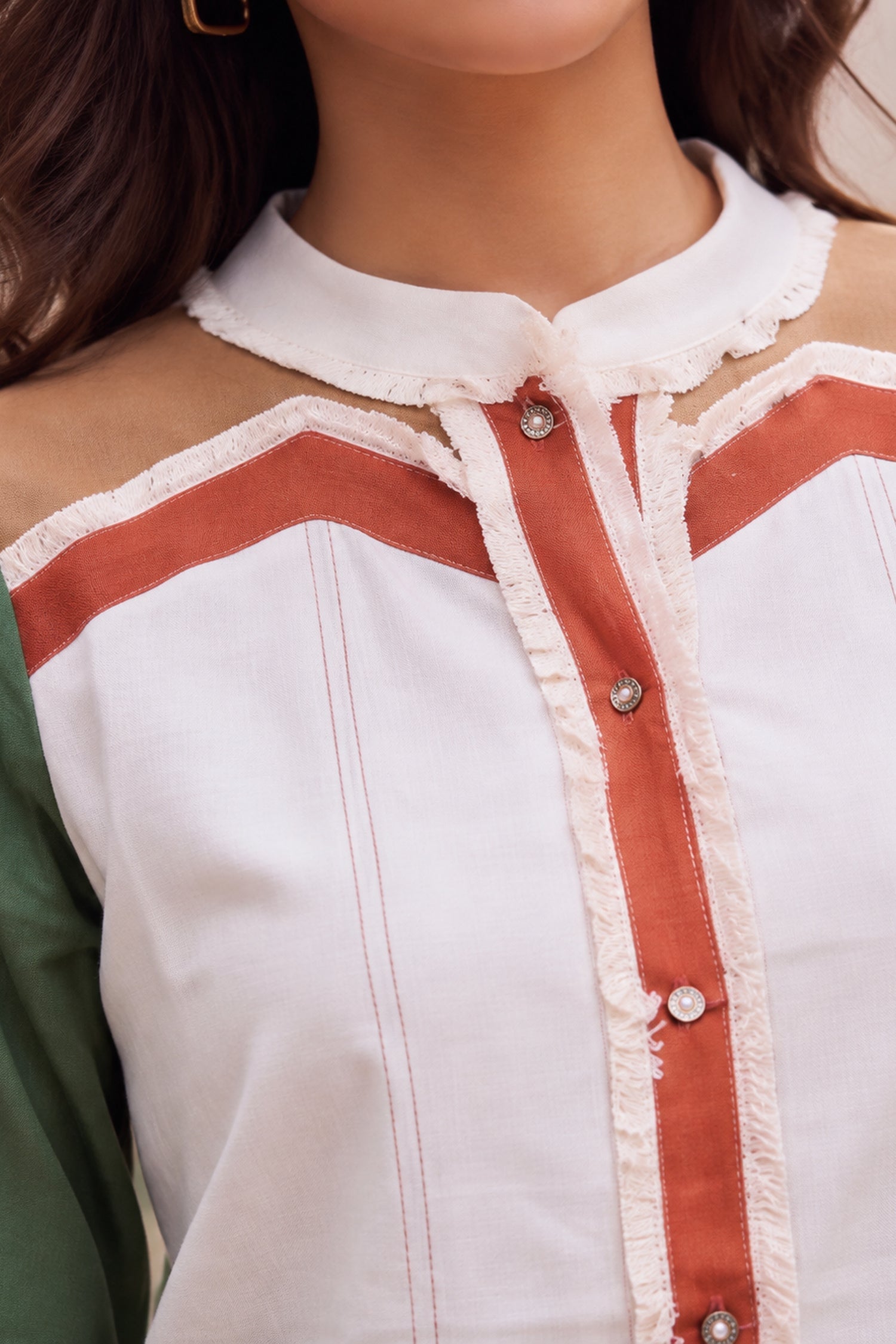 Stylish Colorblock Tunic &  Trouser  Cotton Co-Ord Set.