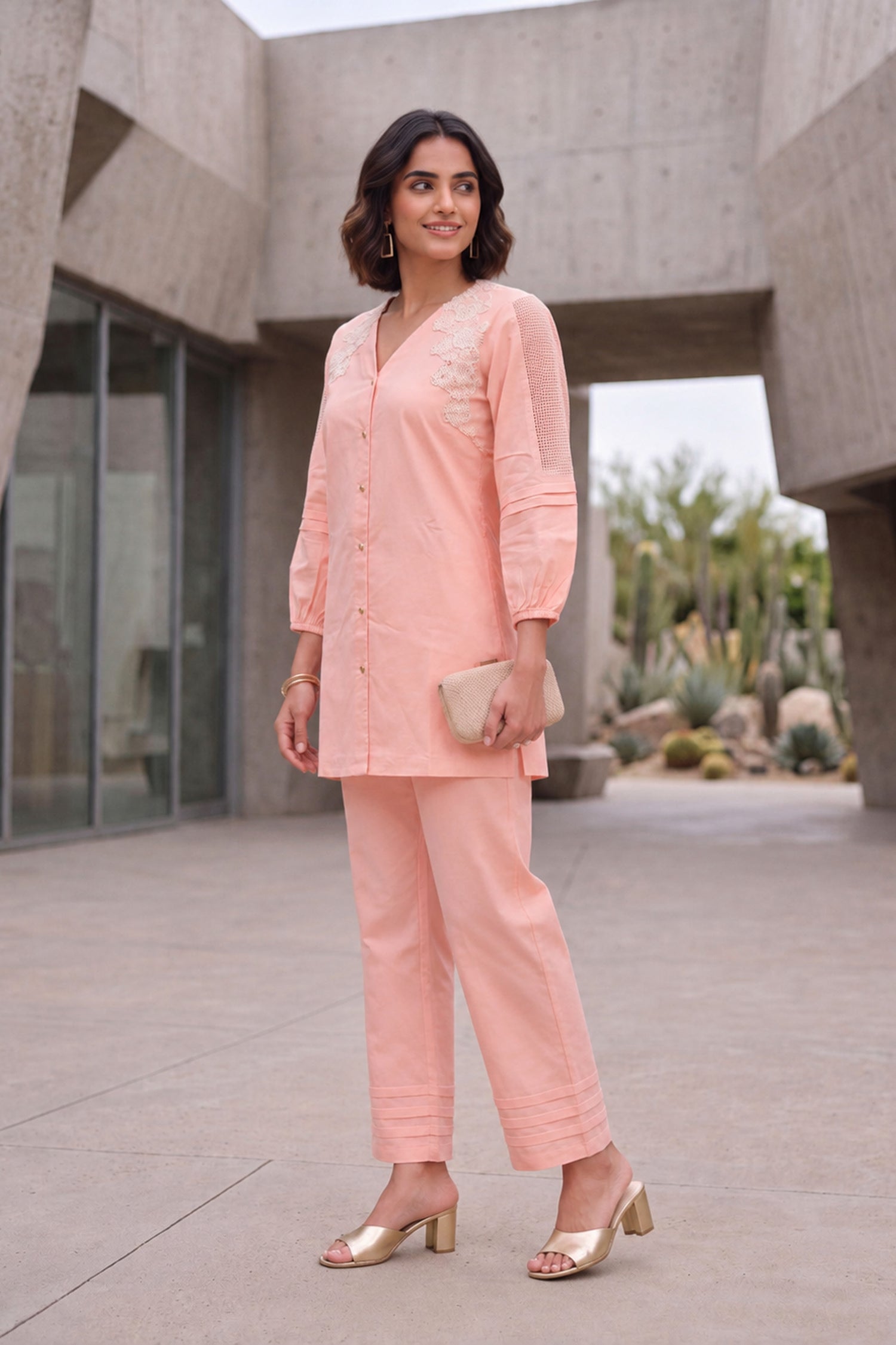 Blush Bloom Embroidered CordSet