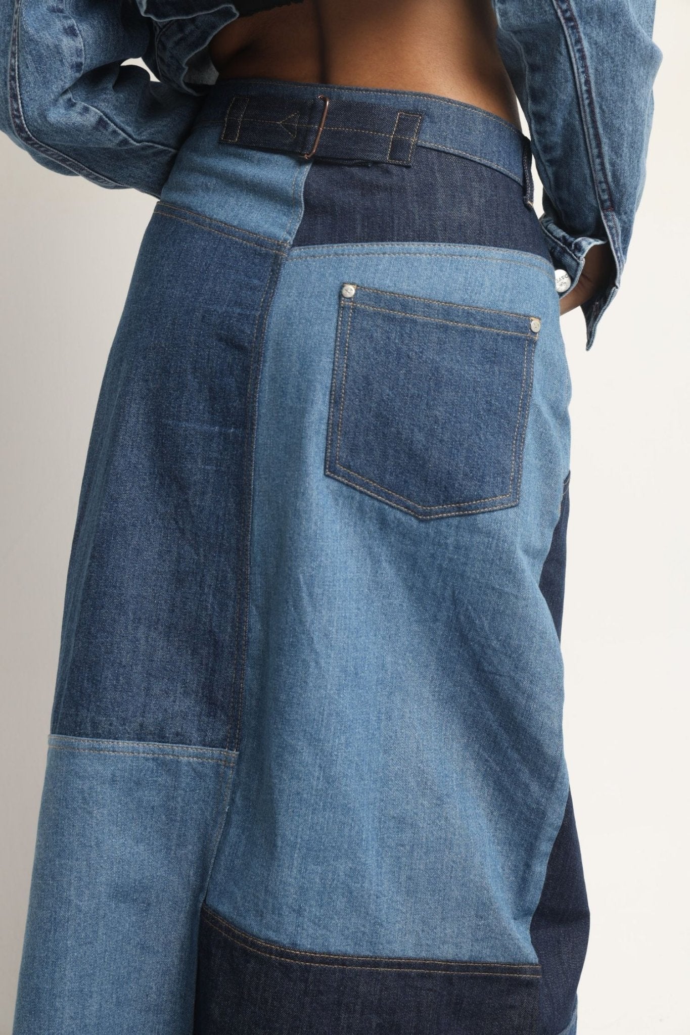 Chic Front Cut Denim Skirt - Freyaa USA & Canada