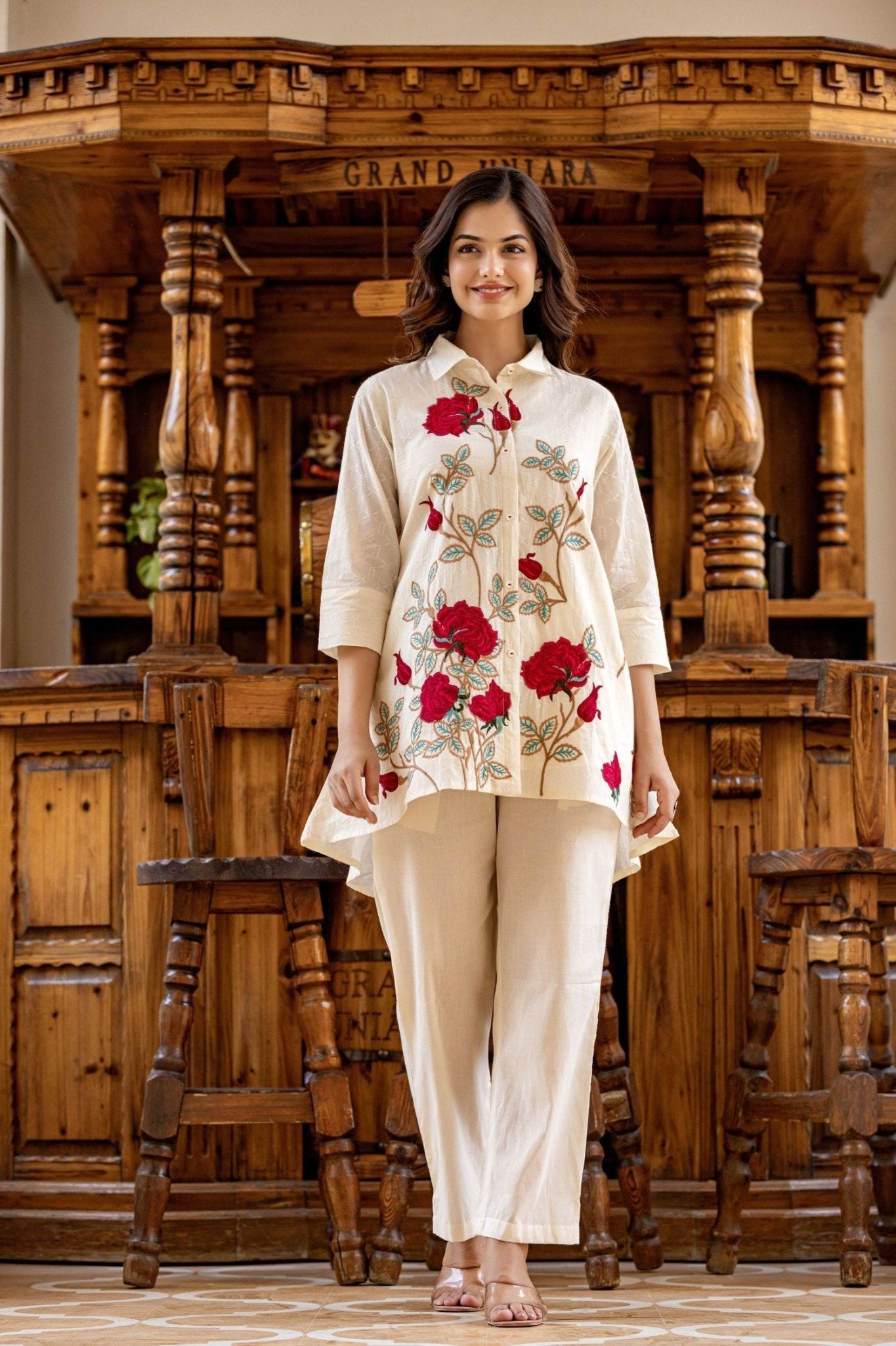 Floral Front Charm Co-ord Set - Freyaa USA & Canada