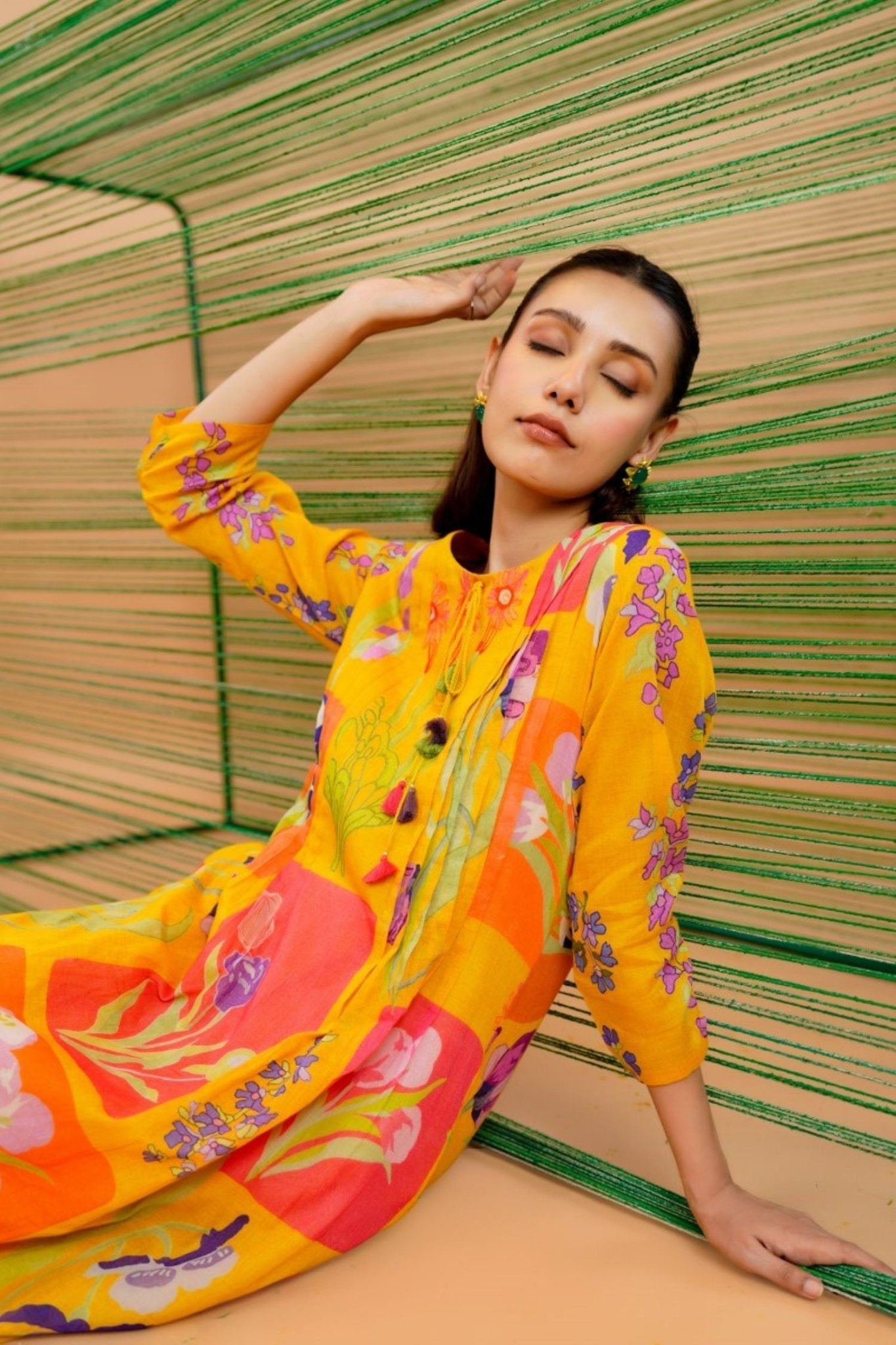 Mustard Muse Printed Cotton Cord Set - Freyaa USA & Canada