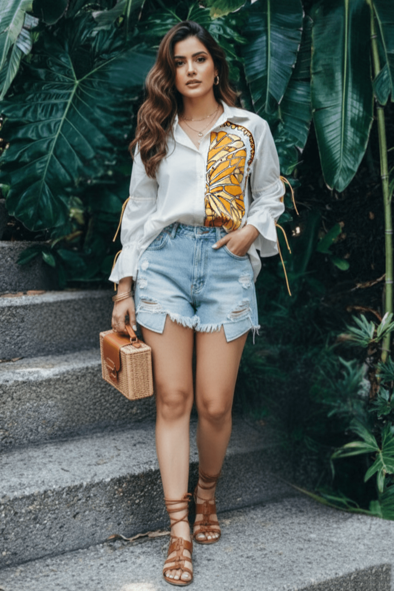 Relaxed Fit Printed Cotton White Shirt - Freyaa USA & Canada