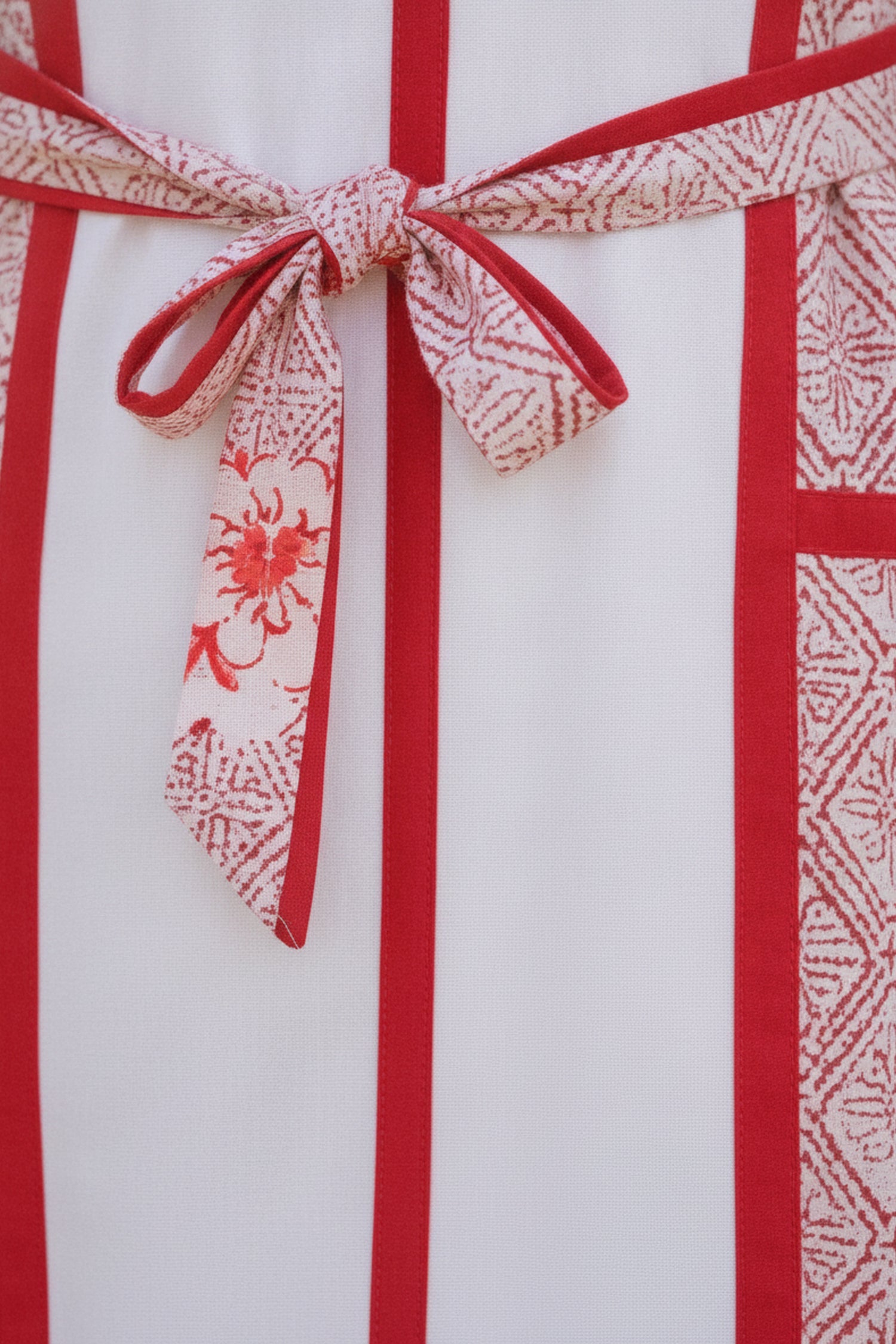 Women's White Cherry Breeze Prints A-line Cotton Dress.