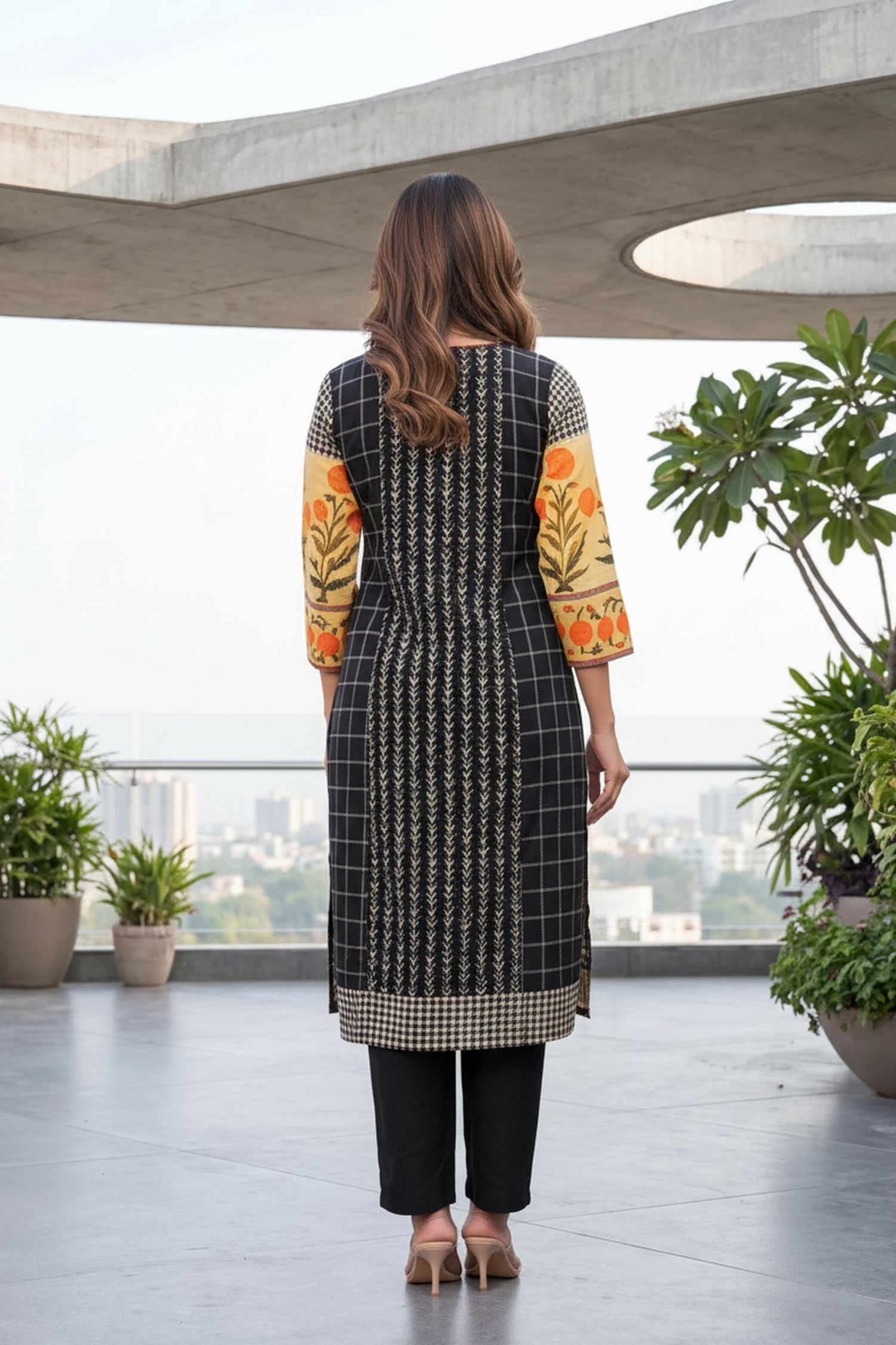 Noir Check & Citrus Print CordSet