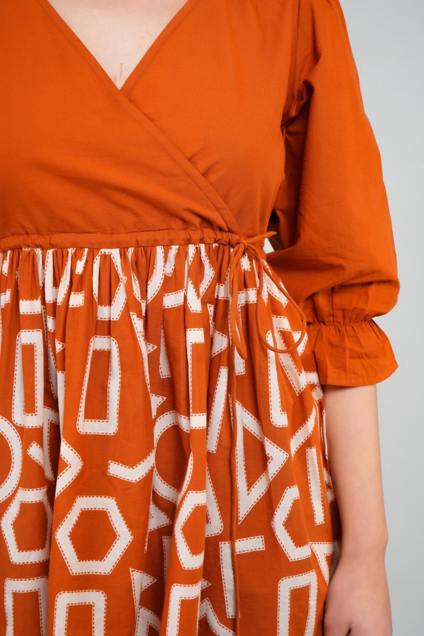 Freyaa Orange Frill Printed Top - Freyaa USA & Canada
