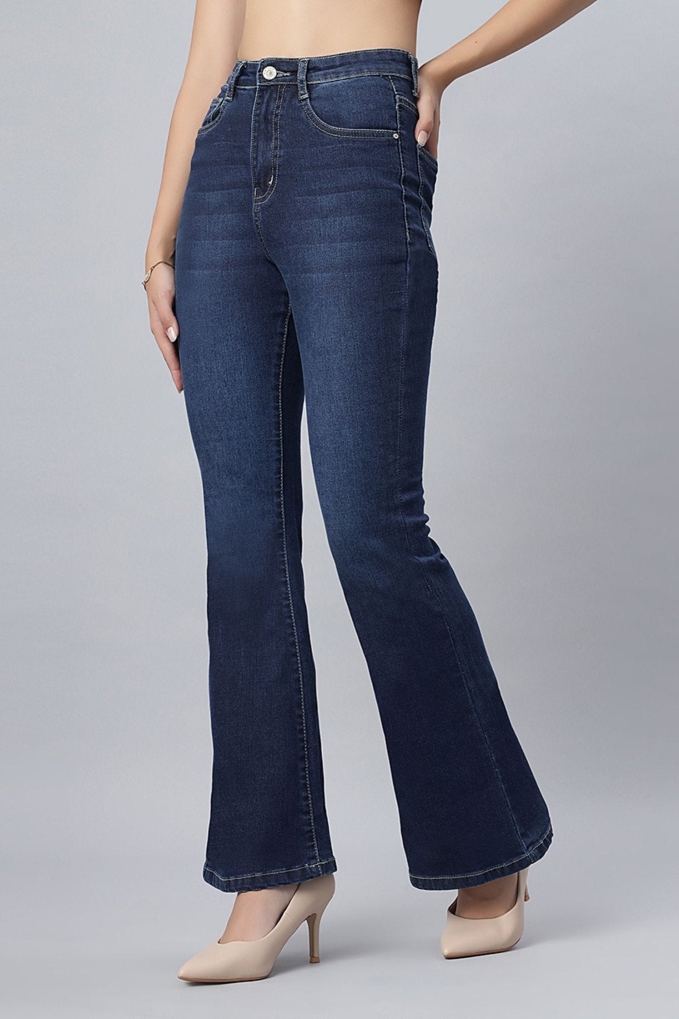 Denim Blue Bootcut Jeans - Freyaa USA & Canada