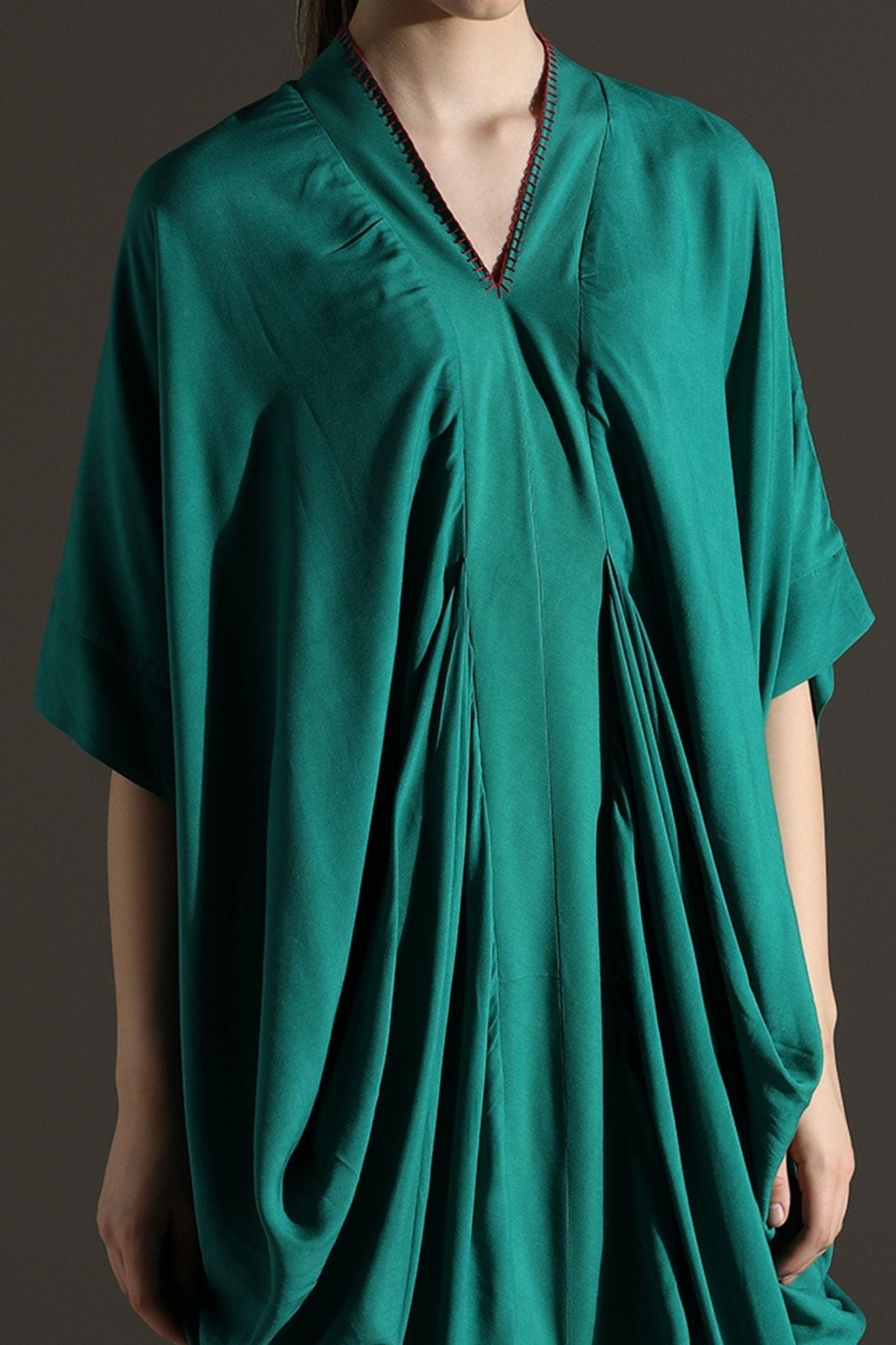 Green Kaftan Style Long Dress - Freyaa USA & Canada