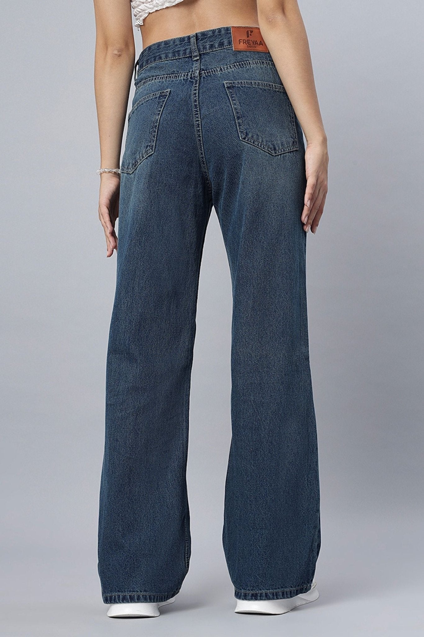 Vintage Straight-Leg Ripped Jeans - Freyaa USA & Canada